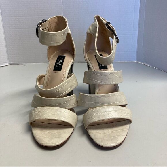 JONES NEW YORK,Cream,Cone Block, Open toe,Gladiator Heels,Sz 6.5 M, Jessie Style - Picture 4 of 14